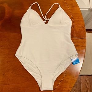 H&M white one piece bathing suit